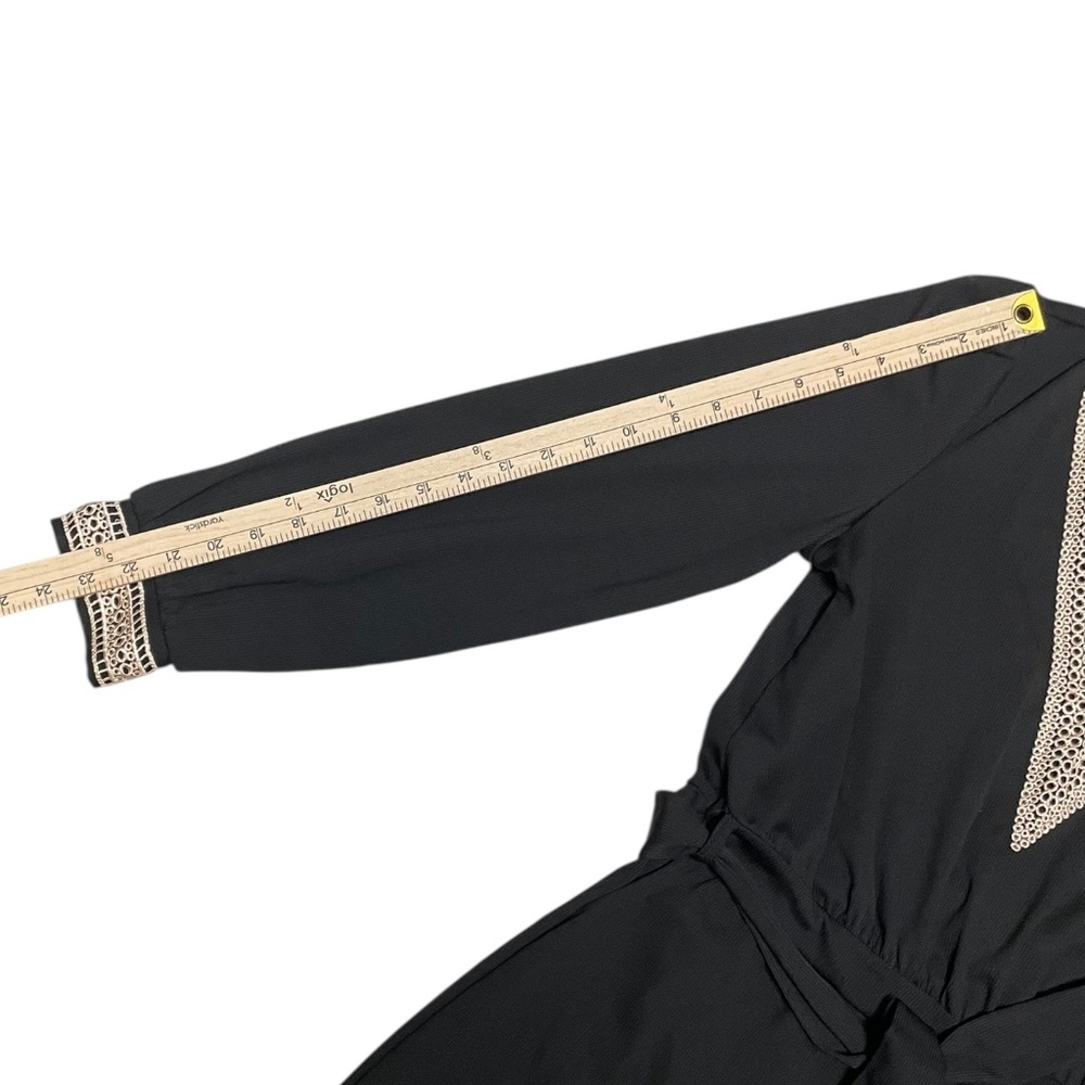 Women's Black Size Medium Jumpsuit with Belt EUC - Picture 5 of 7